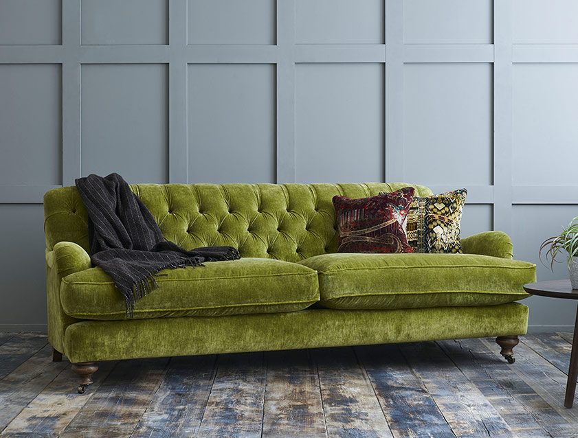 Chiddingfold 3 Seater Sofa in Mossop Velvet Moss
